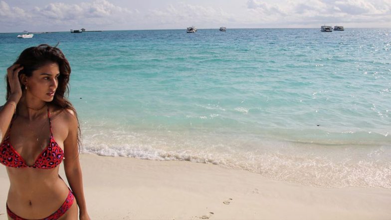 Disha Patani Is Majorly Missing Her Vacation Days, Shares a Stunning Picture in Red Printed Bikini! (View Pic)