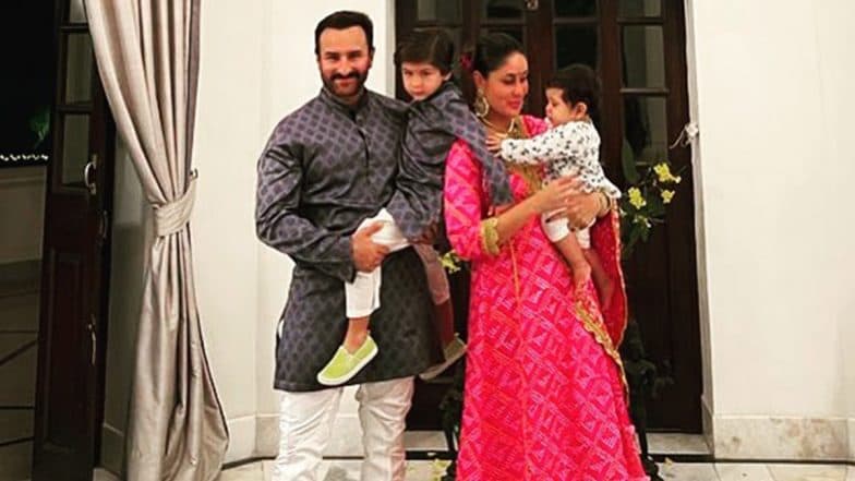 Saif Ali Khan, Kareena Kapoor Celebrate Diwali at Pataudi Palace; Actress Shares Family Photo With Her Two Little Munchkins | LatestLY