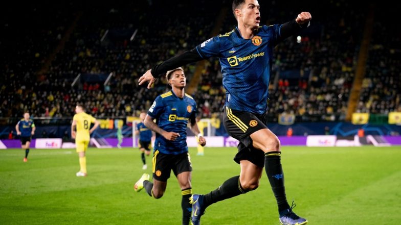 Cristiano Ronaldo Scripts Records After Scoring for Manchester United Against Villareal in UCL 2021-22 Match (Watch Goal Highlights)