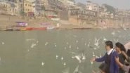 India News | Tourists Flock at Ganga Ghats in UP's Varanasi After Arrival of Siberian Birds