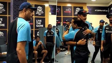 Ravi Shastri Marks End of Reign As India’s Head Coach With Motivational Speech in Dressing Room After IND vs NAM T20 World Cup 2021 Clash (Watch Video)