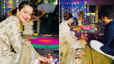 Kangana Ranaut Performs Diwali Pooja With Family Members at Her Production House Manikarnika Films (View Pics)