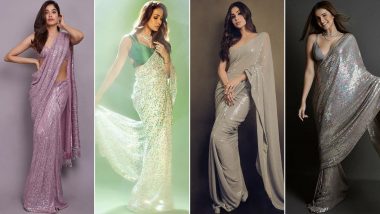 Diwali 2021 Fashion: Malaika Arora, Janhvi Kapoor and Others' Sequined Sarees By Manish Malhotra Should Be Your Go-To Option This Year (View Pics)