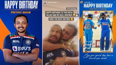 Happy Birthday Prithvi Shaw: Virat Kohli, Shikhar Dhawan, BCCI Extend Warm Wishes to the Young Cricketer on His Special Day (Check Posts)