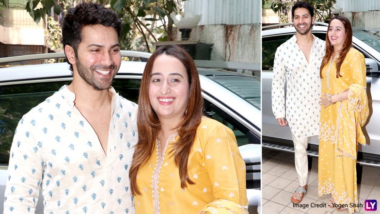 Varun Dhawan And Natasha Dalal Look Stunning In Ethnic Outfits As They Celebrate Their First Diwali Together! (Watch Video)