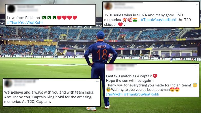 #ThankYouViratKohli Trends on Twitter After 33-Year Old’s Final Game As T20I Captain, See What Netizens Had To Say After India vs Namibia T20 World Cup 2021 Game (Check Posts)