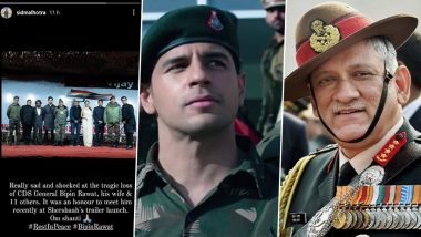 Sidharth Malhotra Mourns the Demise of CDS General Bipin Rawat, Shares Picture From Shershaah Trailer Launch at Kargil