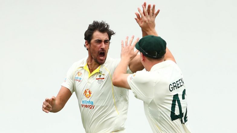 Mitchell Starc Strikes With First Delivery Of Ashes 2021-22 To Dismiss Rory Burns On Golden Duck (Watch Video)