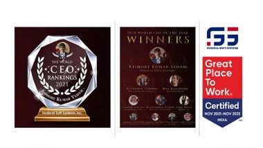 Business News | Kishore Kumar Yedam Conferred with World CEO Winner of the Year 2021 Award