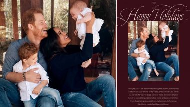 Christmas 2021: Prince Harry and Meghan Markle's Holiday Card Shows Daughter Lilibet Diana and Son Archie With Red Hair Just Like Dad!