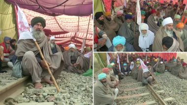 Rail Roko Agitation in Punjab: Farmers Demand Farm Loan Waiver, Compensation and Jobs for Families of Farmers Who Died in Farm Protest (See Pics)
