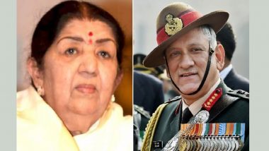RIP General Bipin Rawat: Lata Mangeshkar Condoles the Demise of Chief of Defence Staff, Says 'Tearful Tributes to These Brave Sons of Mother India'