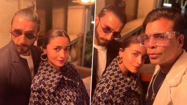 Rocky Aur Rani Ki Prem Kahani’s Ranveer Singh and Alia Bhatt’s Night Out With Karan Johar in Delhi Is Uber Stylish (View Pics)