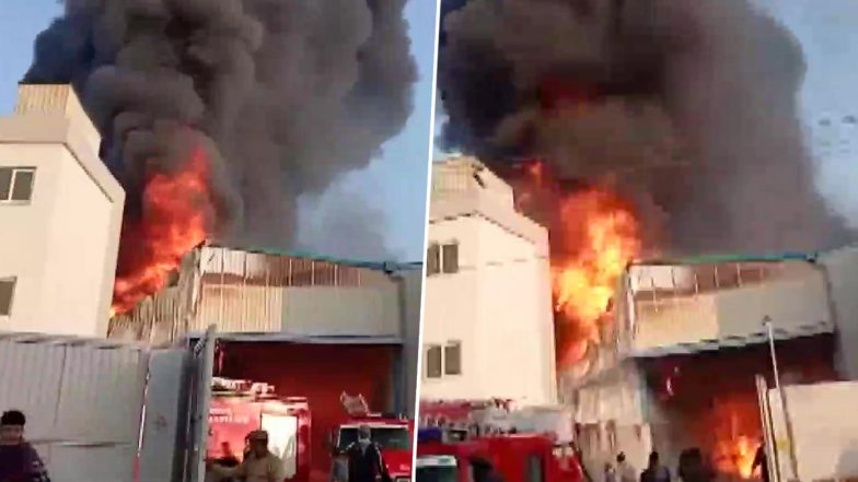 Rajasthan Fire: Blaze Erupts At Chemical Factory Near City Mall in Kota District; Firefighting Operations Underway