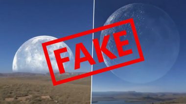 Fact Check: Old Fake Video of Gigantic Moon Appearing at The Border of Russia and Canada at North Pole for 30 Seconds Goes Viral Again; Know Truth Here
