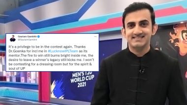 Gautam Gambhir Reacts After Being Named Mentor of Lucknow Franchise for IPL 2022, Writes, ‘The Fire To Win Still Burns Bright Inside Me’ (Check Post)