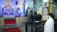 India News | Mamata Banerjee Attends Midnight Mass at Church in Kolkata, Prays for Everyone's Well-being on Christmas