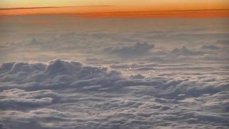 UFO Sighting for Real? Pilot Claims to Capture 12 UFOs 'Flying in Formation' Over Pacific Ocean in The Form of 'Weird' Rotating Lights (WATCH VIDEO)