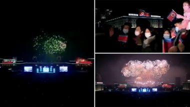 Happy New Year 2022: North Korea Welcomes New Year With Fireworks Display Near Taedong River (Watch Video)