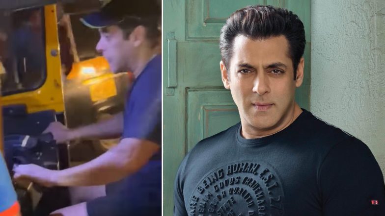 Salman Khan Drives Auto-Rickshaw on Streets of Maharashtra’s Panvel (Watch Video)