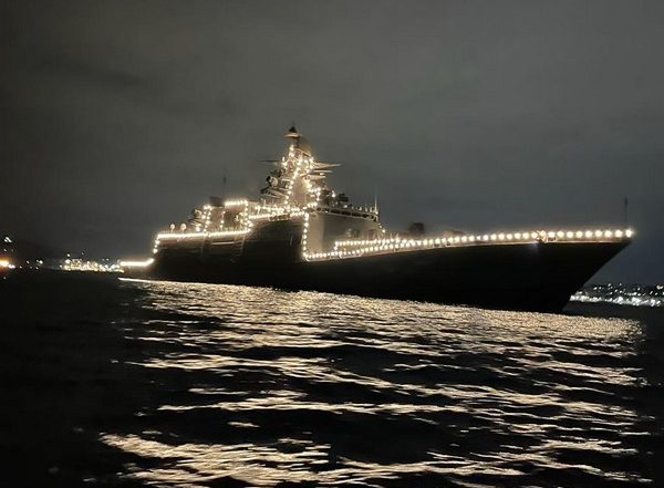 India News | Navy Day: Illuminated Naval Ships Light Up Visakhapatnam Coast