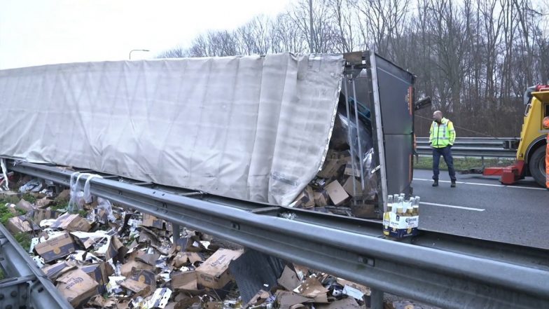 Truck Loaded With Corona Overturns in Netherlands (See Pics)