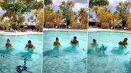 Arjun Kapoor Calls Girlfriend Malaika Arora a &lsquo;Taskmaster&rsquo; as She Makes Him Work Out in Pool During Their Vacation! (Watch Video)