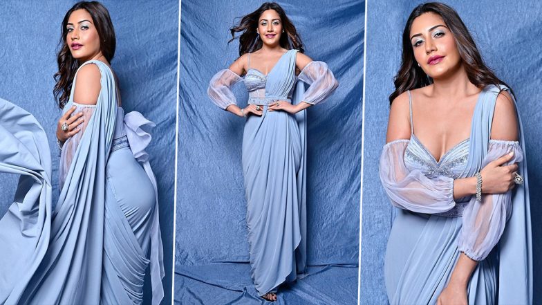 Surbhi Chandna Looks Charismatic in Her Stylish Grey Saree and Makes Fans Drool Over Her Sultry Looks Completely! (See Photos)