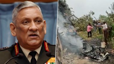 CDS General Bipin Rawat Dies in IAF Helicopter Crash in Tamil Nadu, Wife Madhulika Rawat Among 12 Others Dead in The Crash