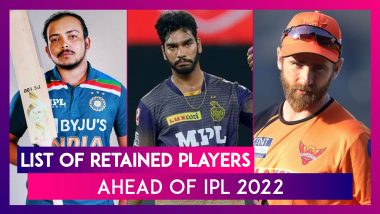 IPL 2022 Retention: List Of Players Retained Ahead Of Indian Premier League Season 15 Mega Auction