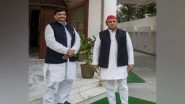 India News | UP Polls 2022: Akhilesh Yadav Meets PSP Leader Shivpal Singh Yadav in Lucknow, Holds Discussions on Forging Alliance