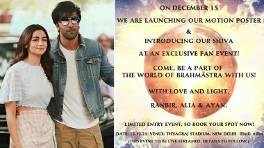 Brahmastra: Makers To Introduce Ranbir Kapoor's Character Shiva And Release Film's Motion Poster At An Exclusive Fan Event On December 15