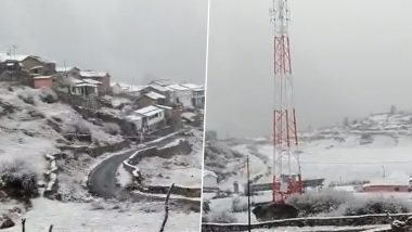 Uttarakhand: Bumpa Village in Niti Valley Receives Snowfall (Watch Video)