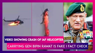 Fact Check: Video Showing Crash Of IAF Helicopter Carrying CDS Gen Bipin Rawat Is Fake; Know Truth Here