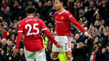 Jadon Sancho & Other Members of Manchester United Pull off Cristiano Ronaldo’s SIUUU Celebration After CR7’s Goal Against Arsenal, EPL 2021-22 Match (Watch Video)