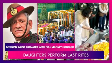 Gen Bipin Rawat, Wife Madhulika Cremated With Full Military Honours, Daughters Perform Last Rites