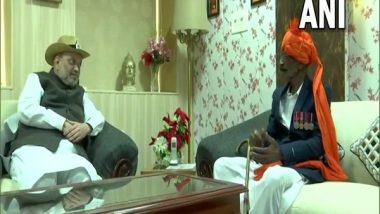Amit Shah Meets 1971 India-Pakistan War Hero Bhairo Singh Rathore in Jaisalmer