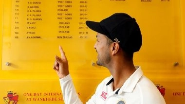 Sports News | Mayank Agarwal's Name Inscribed on Wankhede Honours Board Following Ton in 2nd Test