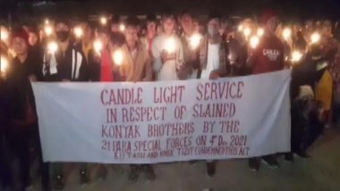 India News | Nagaland Ambush: Candlelight Vigil Held at Tizit Village in Mon District