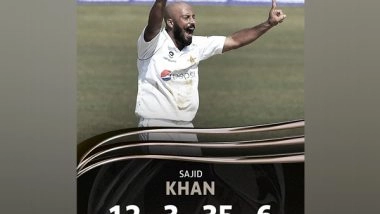 Sports News | Ban Vs Pak: Sajid Khan Bamboozles Hosts After Visitors Declare Early on Day 4