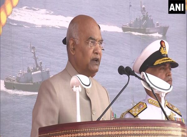 India News | Maharashtra: President Kovind Presents President's Standard to 22nd Missile Vessel Squadron of Indian Navy