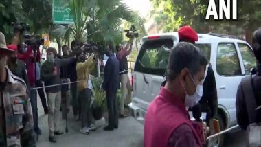 India News | Army Chopper Crash: Defence Minister Rajnath Singh Leaves from CDS Rawat's Residence