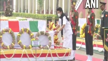 India News | Chopper Crash: CM Stalin Pays Tribute to Gen Bipin Rawat, Others at Madras Regimental Centre
