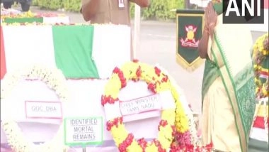 India News | Telangana Governor Pays Floral Tribute to CDS Bipin Rawat at Madras Regimental Centre