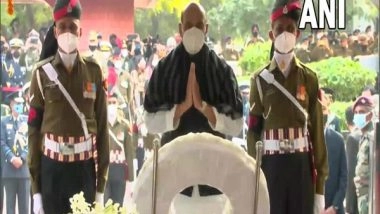 India News | Rajnath Singh Pays Tributes to CDS General Rawat at Brar Square Crematorium