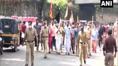 India News | Kerala: BJP, RSS Workers Stage Protest March over Killing of OBC Morcha Leader