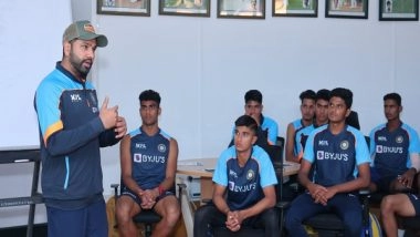 Sports News | Rohit Sharma Addresses India U-19 Team at NCA Preparatory Camp