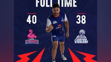 Sports News | Pro Kabaddi League: Haryana Steelers Go Down 38-40 Against Jaipur Pink Panthers