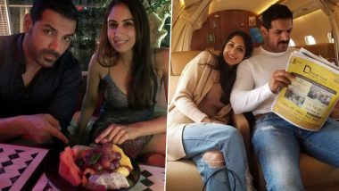 John Abraham Treats Fans With Loved-Up Pictures With Wife Priya Runchal on the Occassion of His 49th Birthday (View Pics)