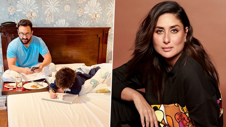 Kareena Kapoor Khan’s Wintry Morning Is About Clicking a Grumpy Saif Ali Khan and an Artistic Taimur (View Pic)